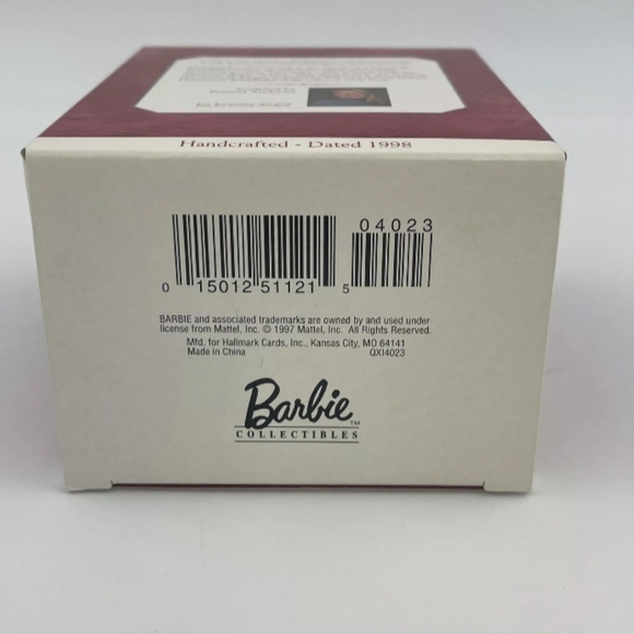 Hallmark Keepsake Holiday Barbie 1998 Ornament - Picture 3 of 5